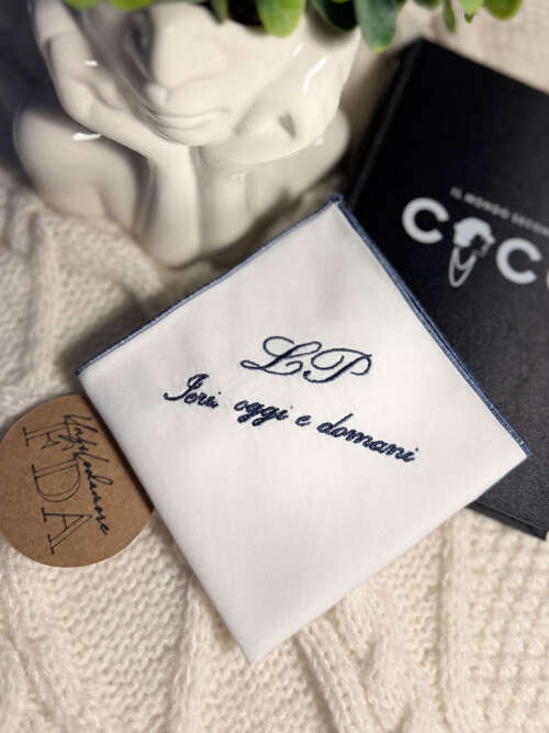 Fazzoletto Testimone Lacrime di Gioia con Ricamo Personalizzato
